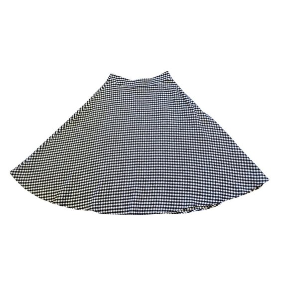 Unique Vintage Houndstooth A-Line Skirt With Side Pockets - Picture 6 of 9